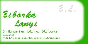 biborka lanyi business card